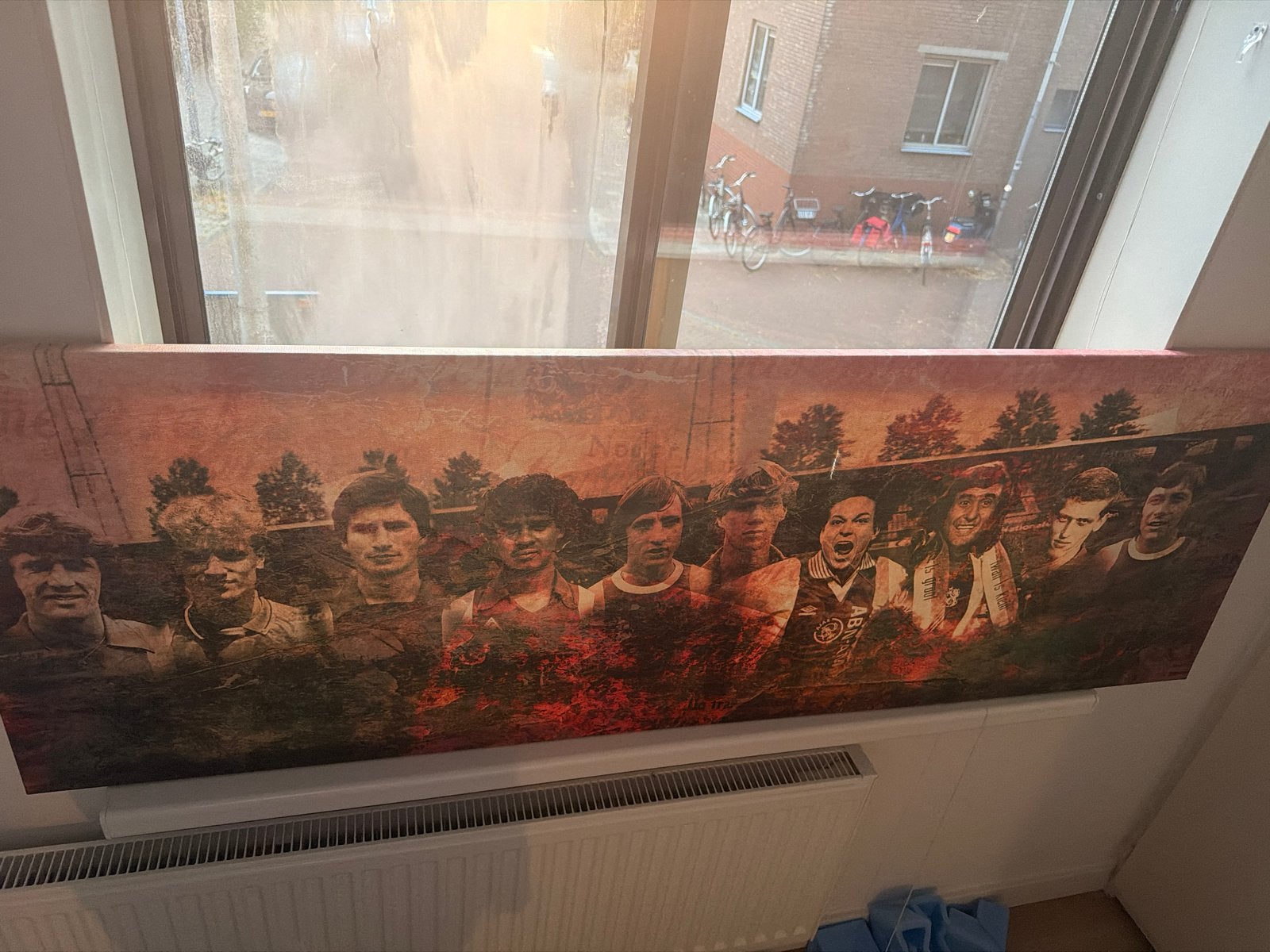 Voetbalhelden Schilderij - Uniek Kunstwerk voor Fans, Antiek en Kunst, Ophalen, Figuren, Print, Op houten frame