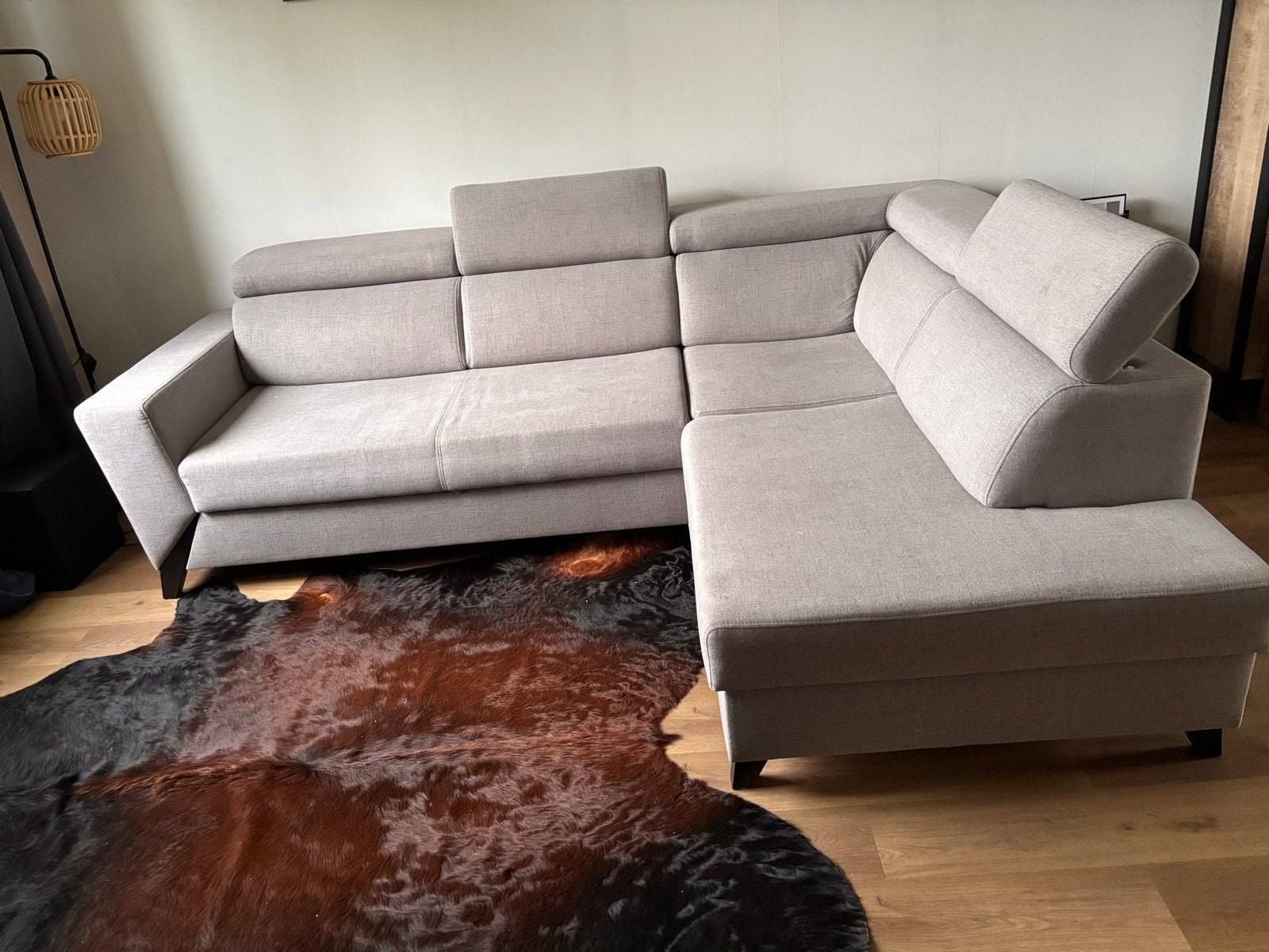 Comfortabele hoekbank/ slaapbank met opbergruimte, Huis en Inrichting, Ophalen, Gebruikt, Hoekbank, 200 tot 250 cm