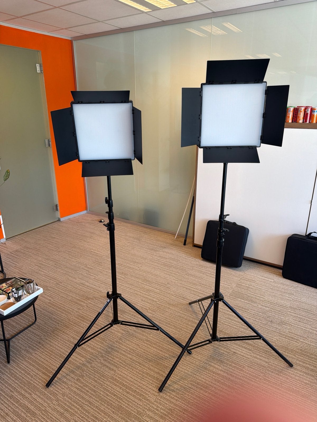 Fovitec 600XB Bi-Color LED Studio Lampen Set (2x), Ophalen, Dimbaar, Zo goed als nieuw, Overige merken