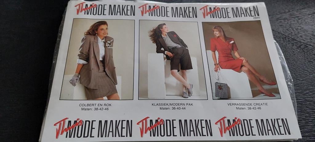 3 kleding naai-patronen THUIS MODE MAKEN ,COLBERT ,ROK,JURK+, Hobby en Vrije tijd, Kledingpatronen, Overige merken, Overige typen