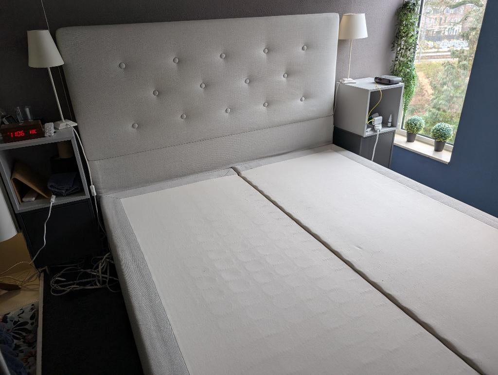 Twee-persoons boxspring bed, Ophalen, Gebruikt, Tweepersoons, 180 cm