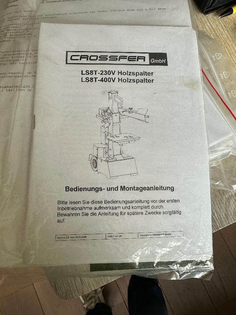 Houtkloof machine, Ophalen, Gebruikt