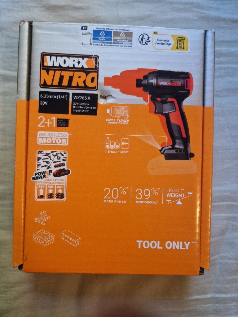 Worx Slagschroevendraaier WX265.9 - Borstelloze Motor, Ophalen of Verzenden, Nieuw, Boor- en Schroefmachine