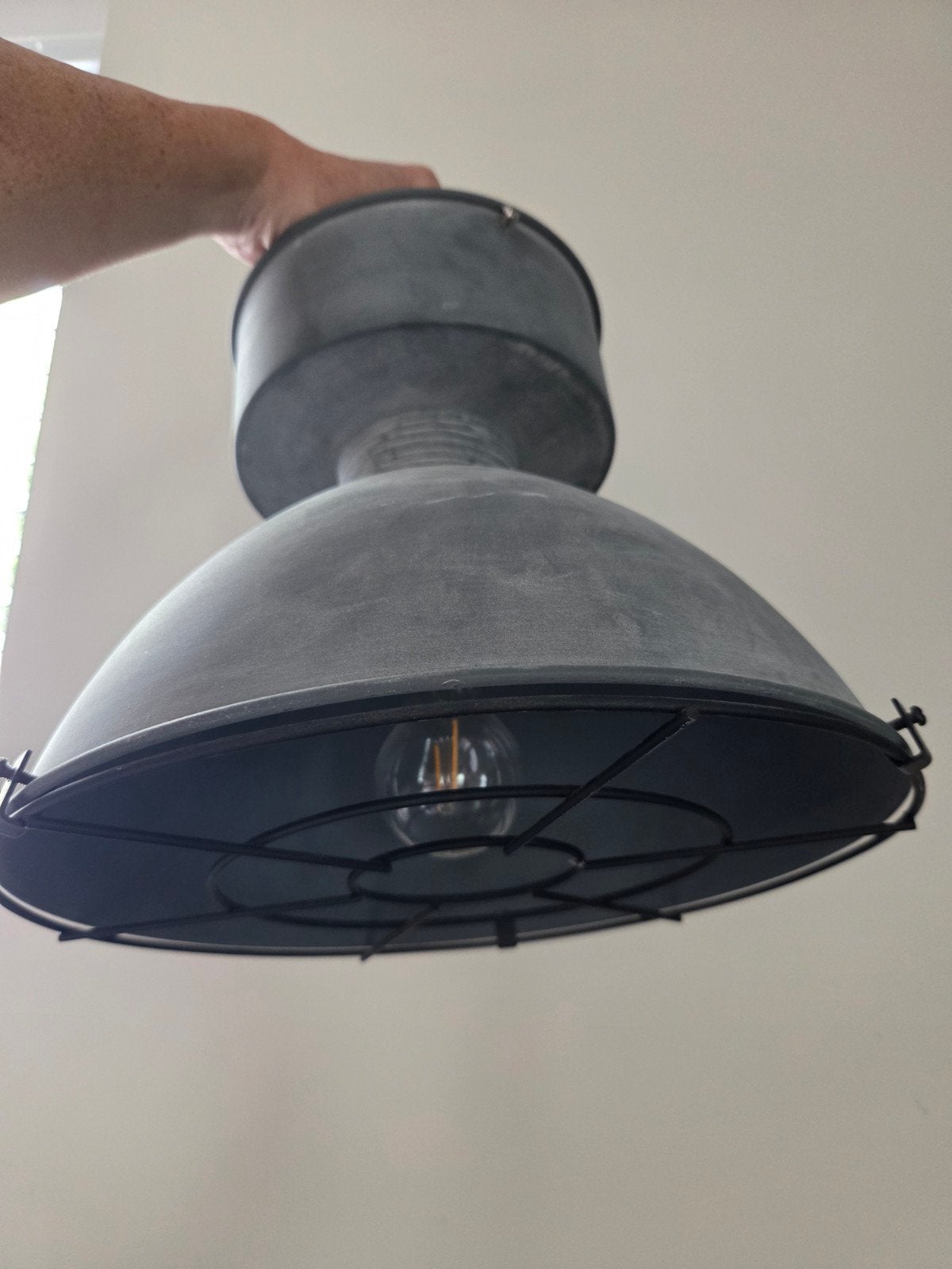 Industriële plafondlamp - Lumidora - E27, Gebruikt, Metaal, Industrieel, E27 (groot)