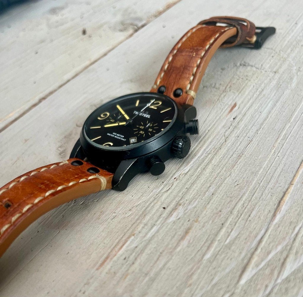 TW Steel Maverick horloge MS34 48 mm – zeer weinig gedragen, Overige merken, Leer, Staal, Polshorloge