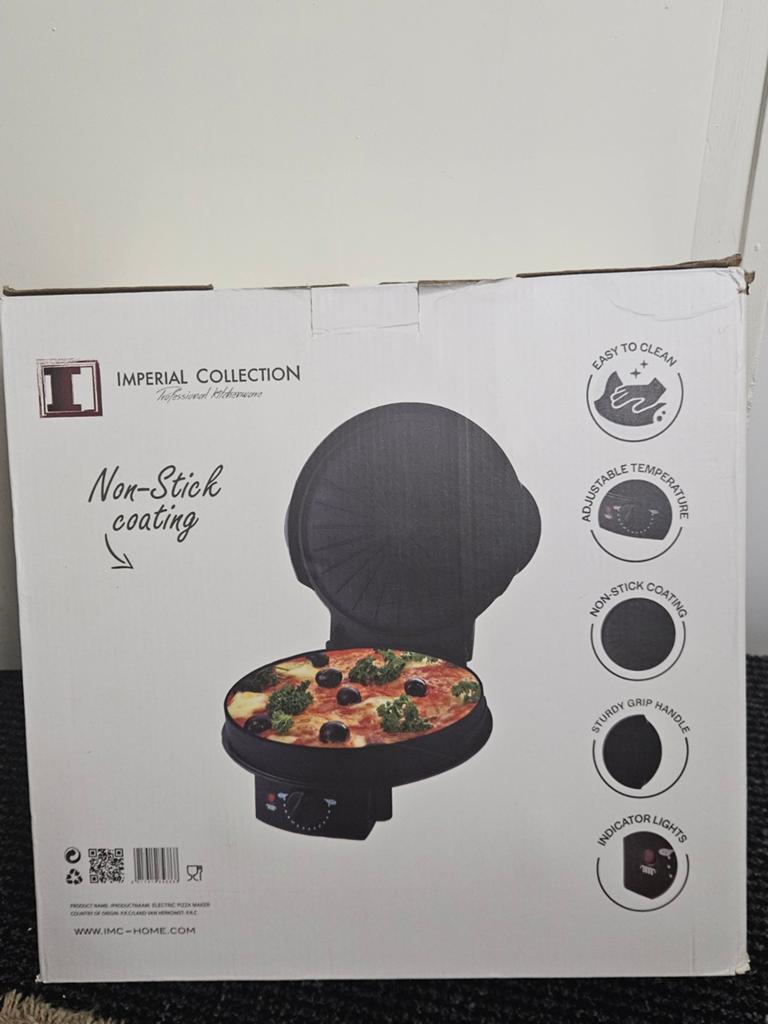 Imperial Collection Elektrische Pizzamaker - Nieuw in doos, Overige typen, Nieuw, Ophalen of Verzenden, Zwart