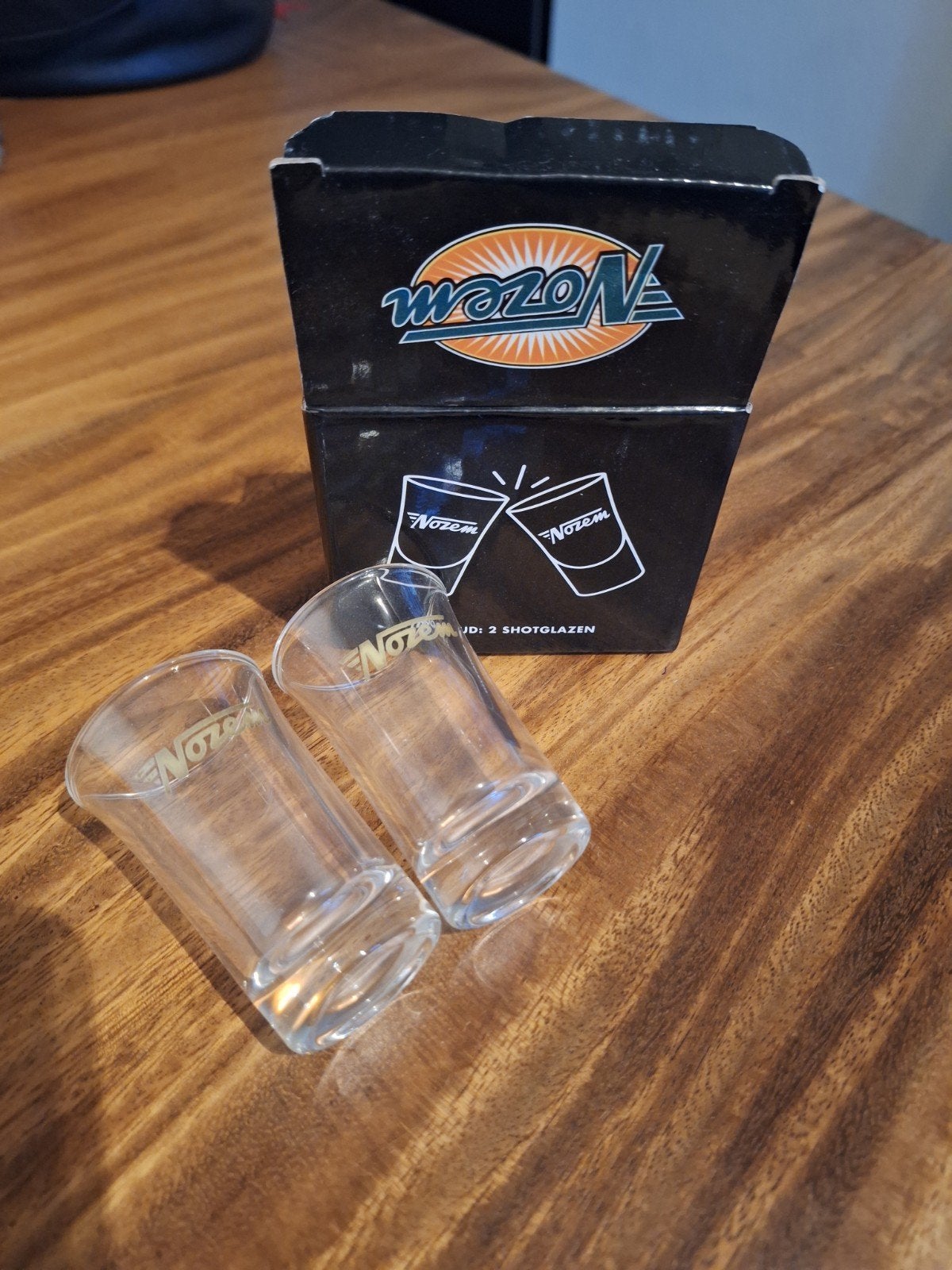 2 Nozem shotglaasjes in originele verpakking, Ophalen of Verzenden, Nieuw, Glas, Glas of Glazen