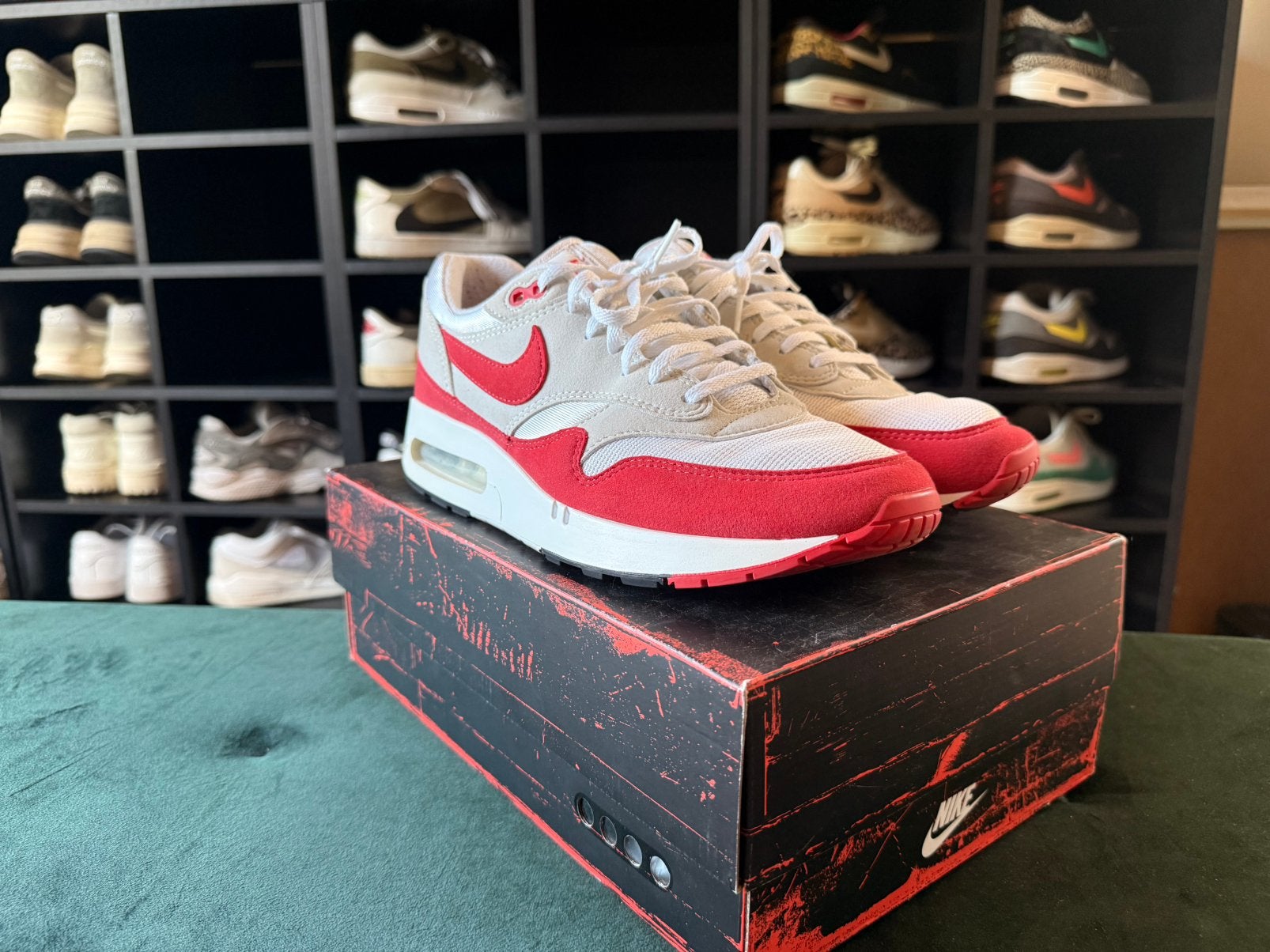 Nike Air Max 1 Big Bubble Red EUR44,5, Kleding | Heren, Verzenden, Zo goed als nieuw, Overige kleuren, Sneakers of Gympen