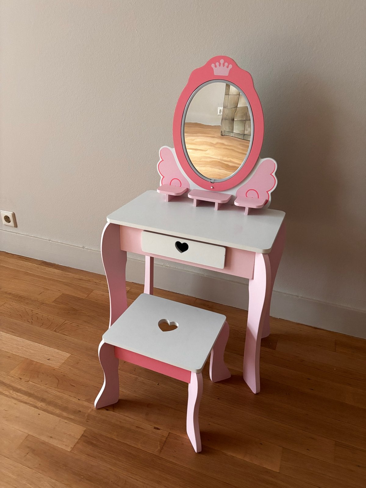 Prinsessentafel make-up tafel met krukje, Ophalen, Minder dan 50 cm, Gebruikt, Minder dan 100 cm