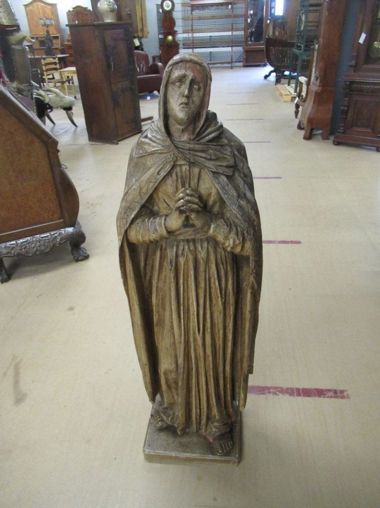 Oer 11457 ANTIEK 18e eeuws houten Maria beeld, Antiek en Kunst, Antiek | Religie, Ophalen