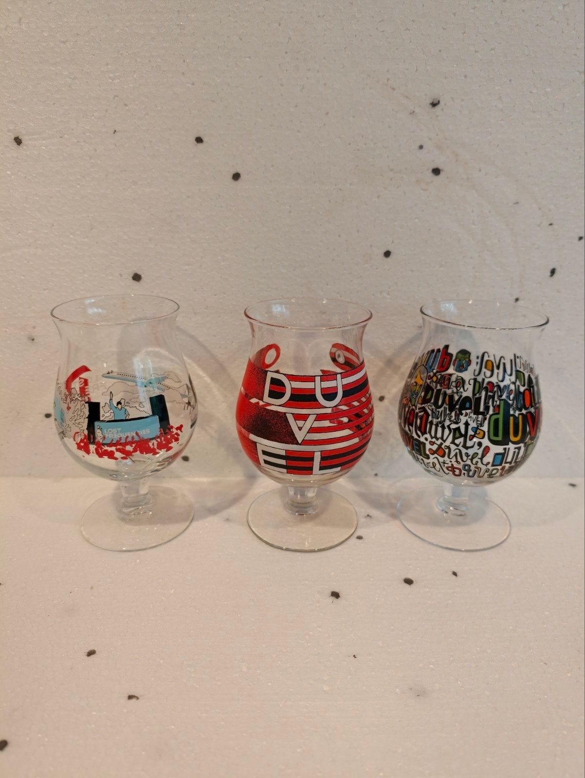 3 Duvel design glazen, Ophalen of Verzenden, Zo goed als nieuw, Meerkleurig, Overige merken