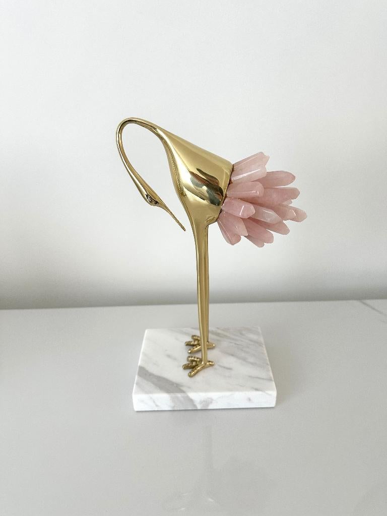 Flamingo beeld goud decoratie, Ophalen of Verzenden, Dier