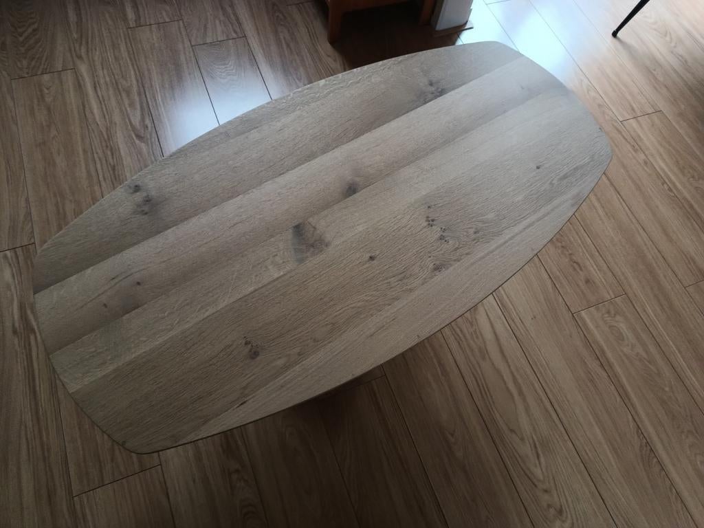 Te koop Deens oval salontafel eiken, Huis en Inrichting, Tafels | Salontafels, Ophalen, 100 tot 150 cm, Eikenhout, Nieuw