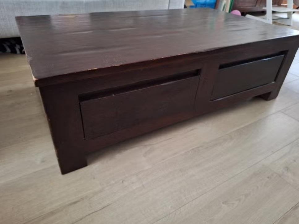 Salontafel walnoot, Huis en Inrichting, Tafels | Salontafels, Ophalen, Gebruikt, 100 tot 150 cm, 50 tot 100 cm