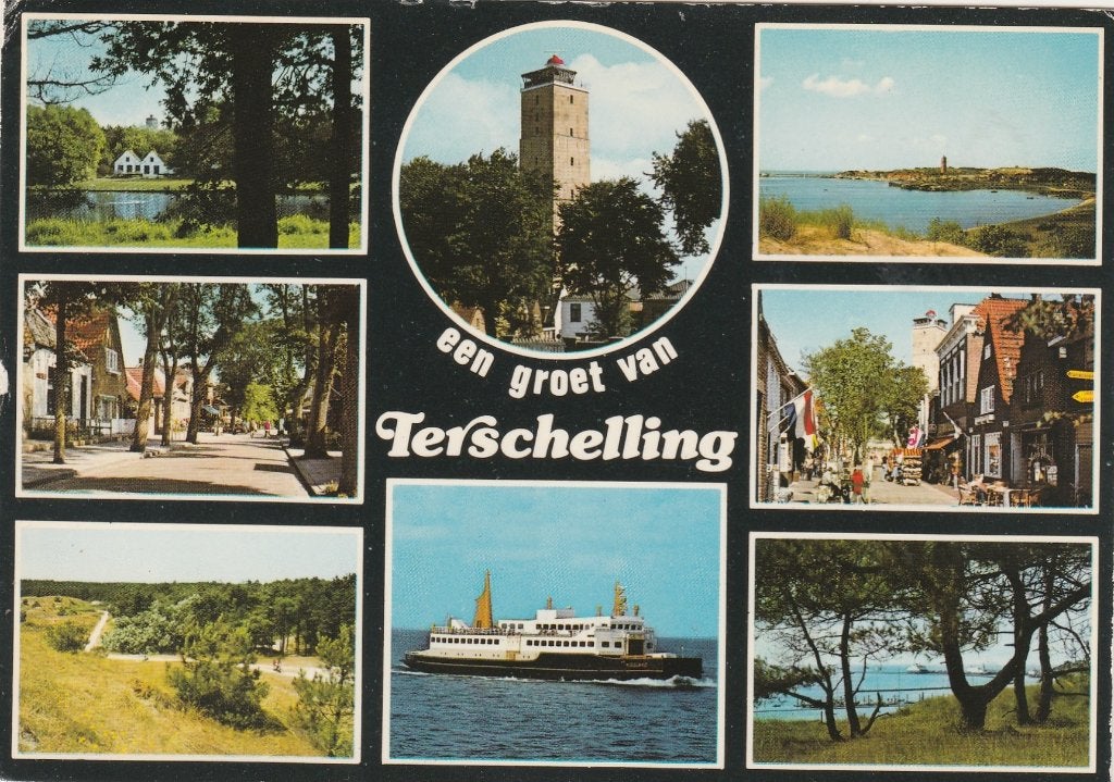 TERSCHELLING Meertje Centrum Vuurtoren Veerboot, Verzenden, 1980 tot heden, Gelopen, Waddeneilanden