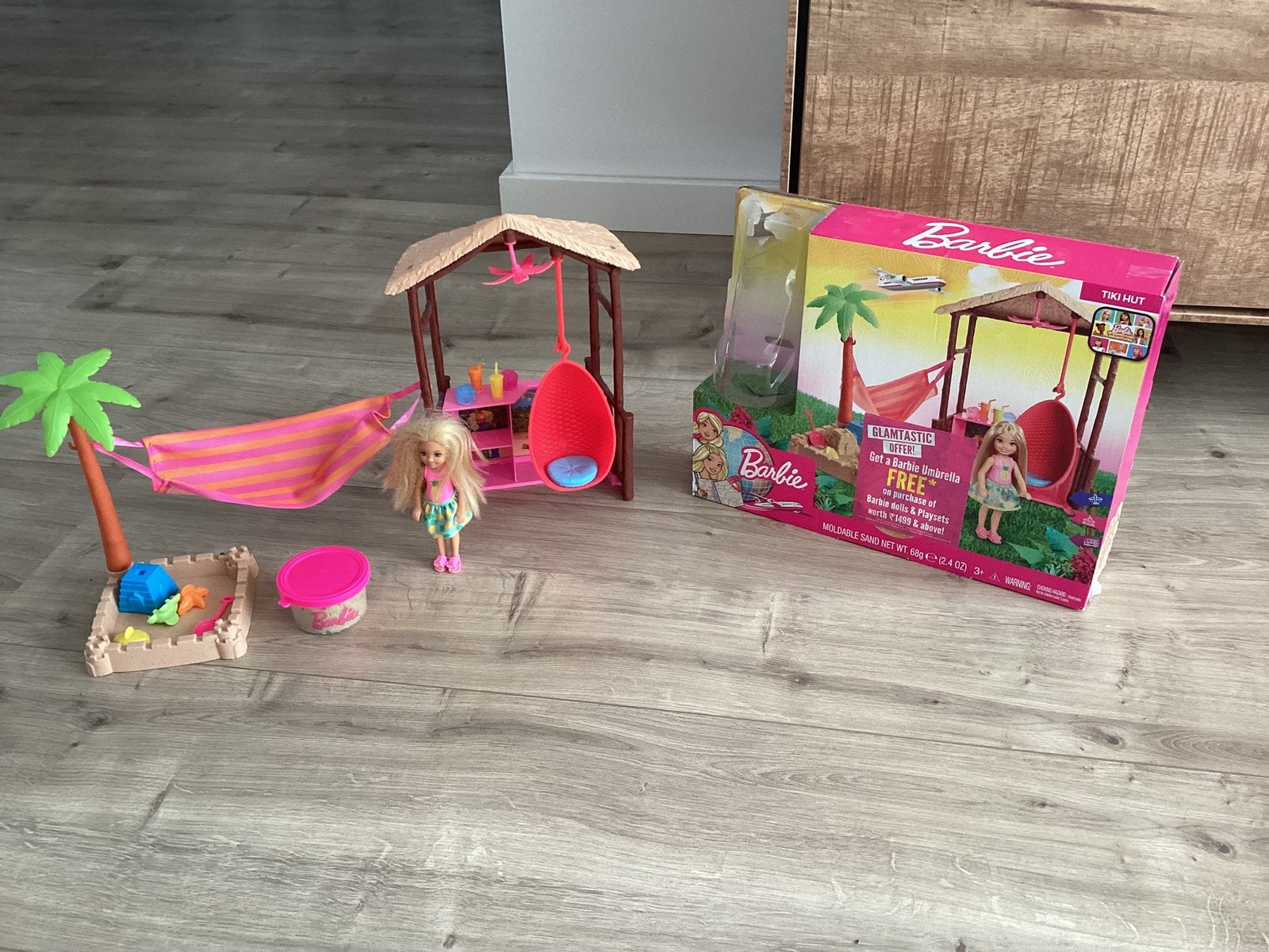 Barbie chelsea tiki hut (fwv24), Ophalen of Verzenden, Zo goed als nieuw, Barbie
