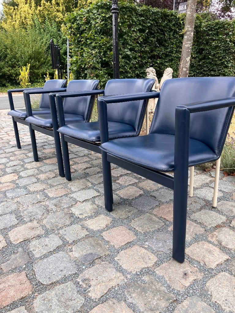 Vintage Hugo de Ruiter Design stoelen, Ophalen, Blauw, Hugo de Ruiter, Zo goed als nieuw