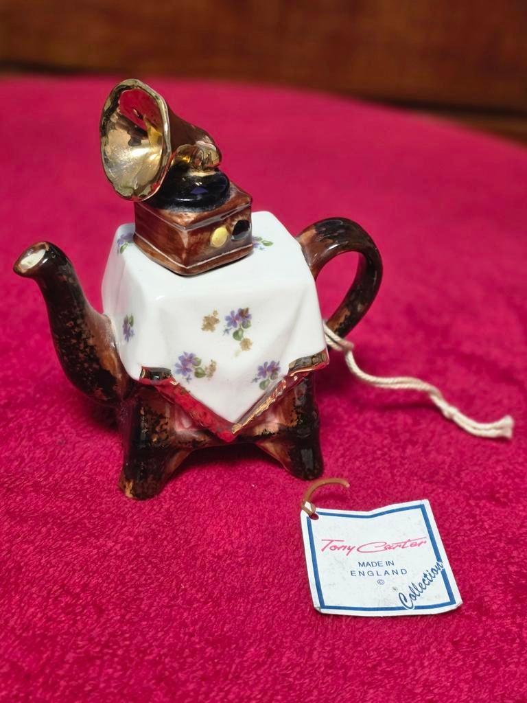 Tony Carter Vintage Theepot Grammofoon, Ophalen of Verzenden