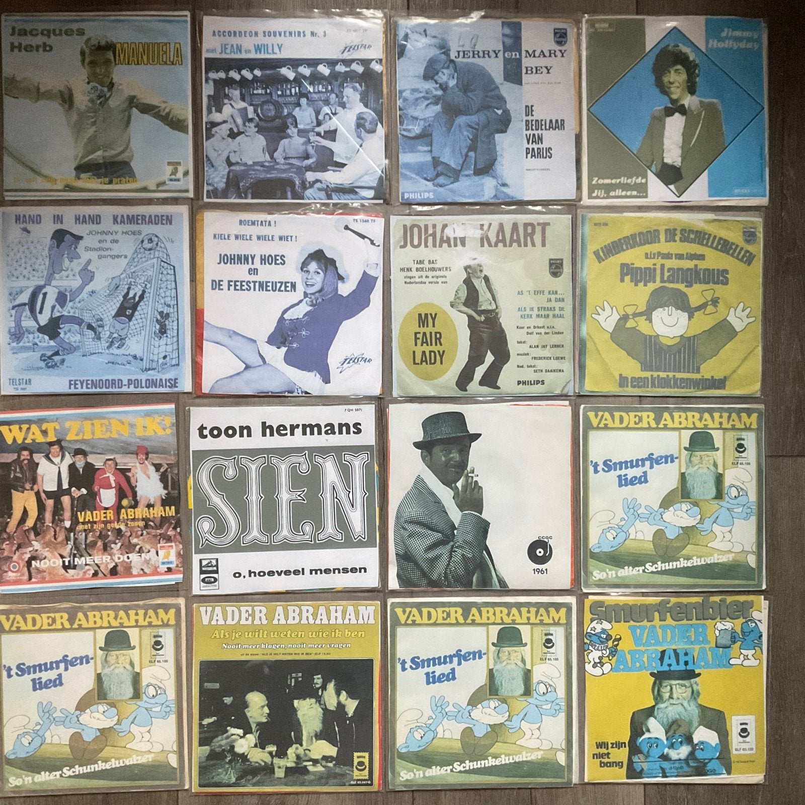Partij vinyl singles - Nederlandstalig (zelf gedrukte hoes), Gebruikt, 7 inch, Pop, EP