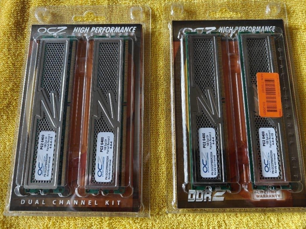 4x 1GB DDR2 OCZ Dual Channel geheugen, CAS 4, OCZ2P800R22GK, Computers en Software, RAM geheugen, Ophalen, Gebruikt, DDR2, Desktop