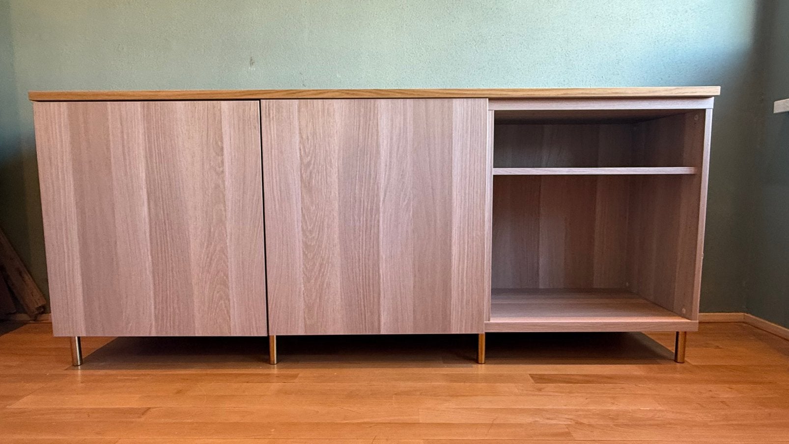 IKEA tv-meubel houtlook, Ophalen, Gebruikt, 150 tot 200 cm, Minder dan 100 cm