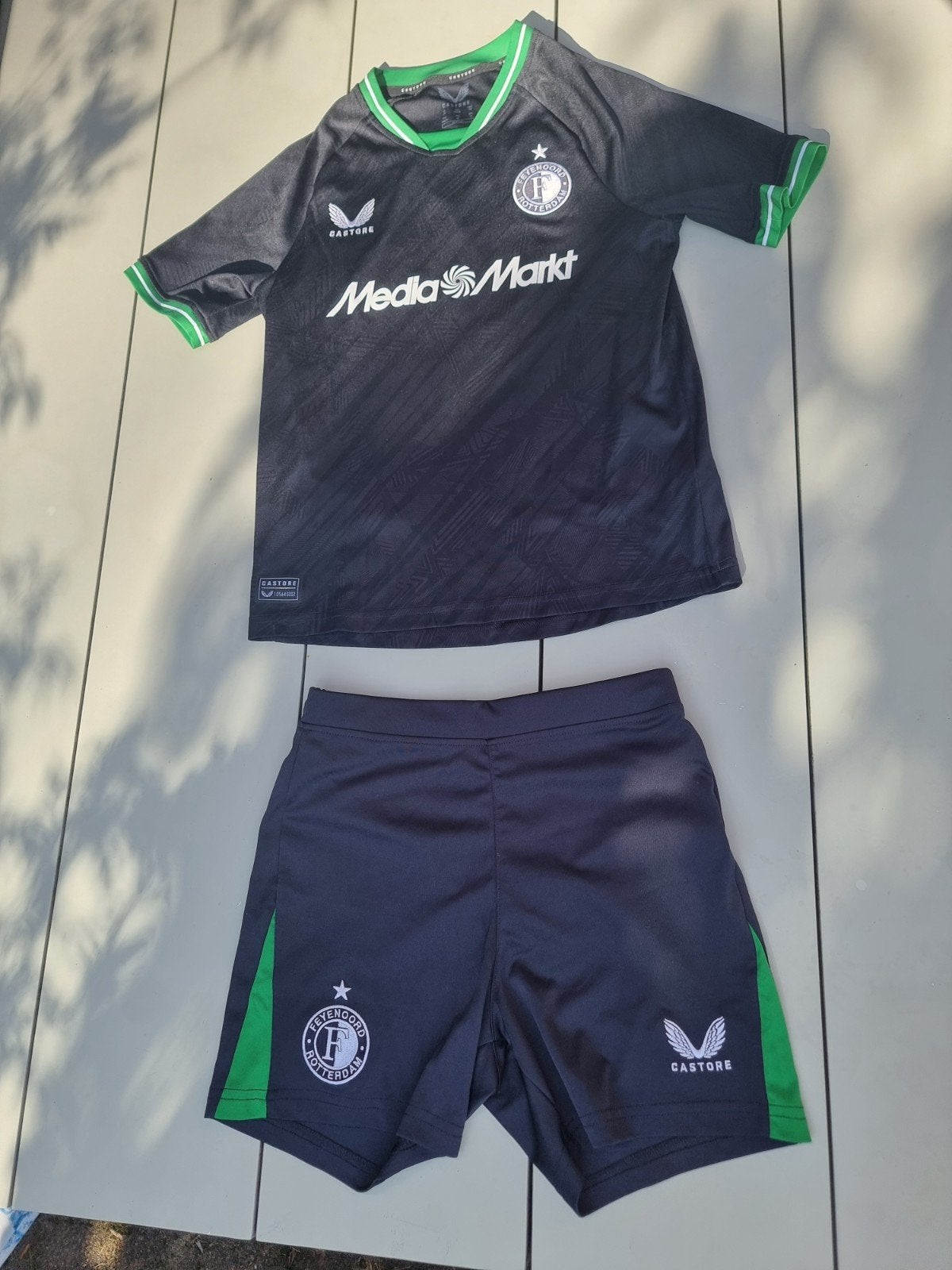 Feyenoord uittenue mt 146, Maat XS of kleiner, Ophalen of Verzenden, Zo goed als nieuw, Shirt