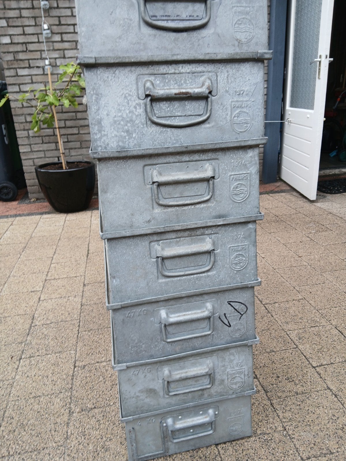 Zinken bak bakken zink industriële Philips voorraadbak kist, Ophalen, Krat, Minder dan 35 cm