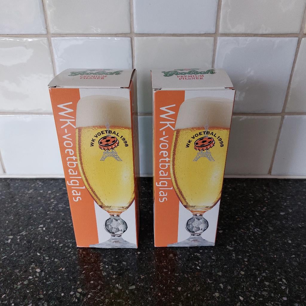Grolsch WK Voetbal 1998 bierglazen, Verzamelen, Ophalen of Verzenden, Zo goed als nieuw, Overige binnenlandse clubs, Overige typen