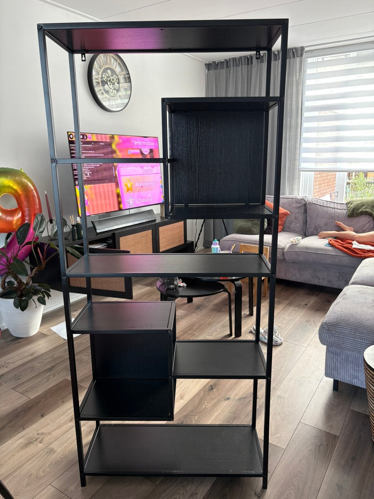 Vakkenkast zwart 180 cm, Huis en Inrichting, Ophalen, Zo goed als nieuw
