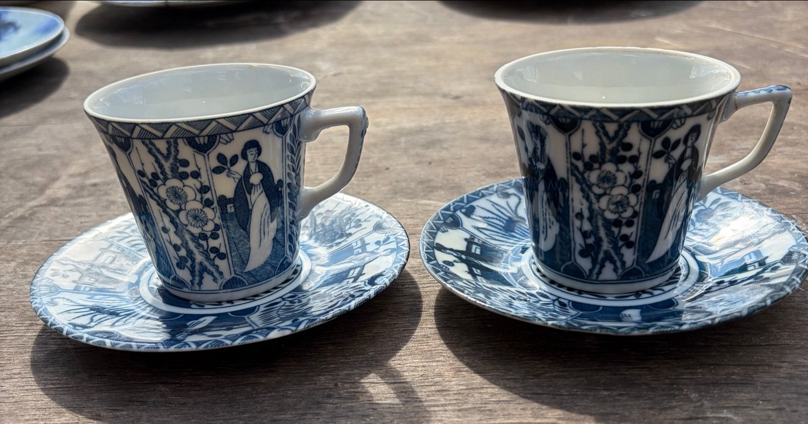 Antieke Delfts Blauw Kop en Schotel Set (2 stuks), Antiek en Kunst, Ophalen of Verzenden