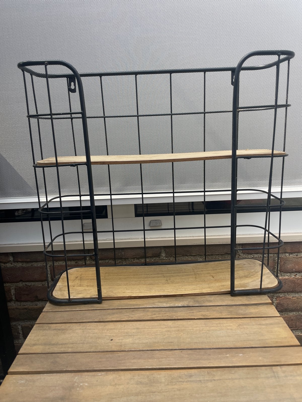 Industriële Wandrek met Houten Planken, Ophalen, Gebruikt