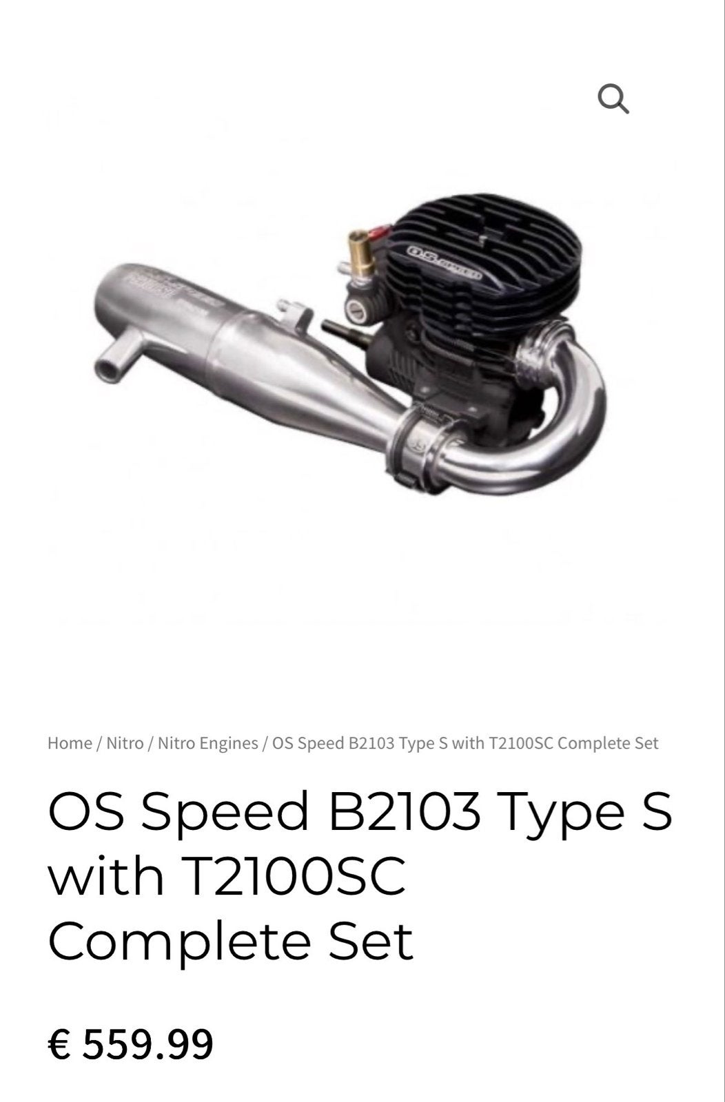 OS Speed B2103 Type S met T2100SC Complete Set, Ophalen of Verzenden, Zo goed als nieuw, Onderdeel, Nitro