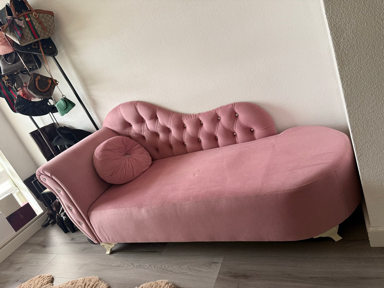 Barok roze bank - Zo goed als nieuw, Ophalen, Zo goed als nieuw, Tweepersoons, Stof