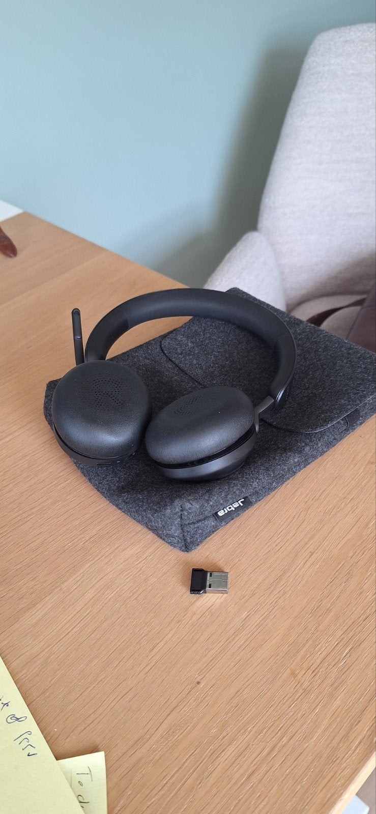 Jabra Evolve2 65 MS USB-C Headset - Zwart, Draadloos, On-ear, Ophalen of Verzenden, Zo goed als nieuw