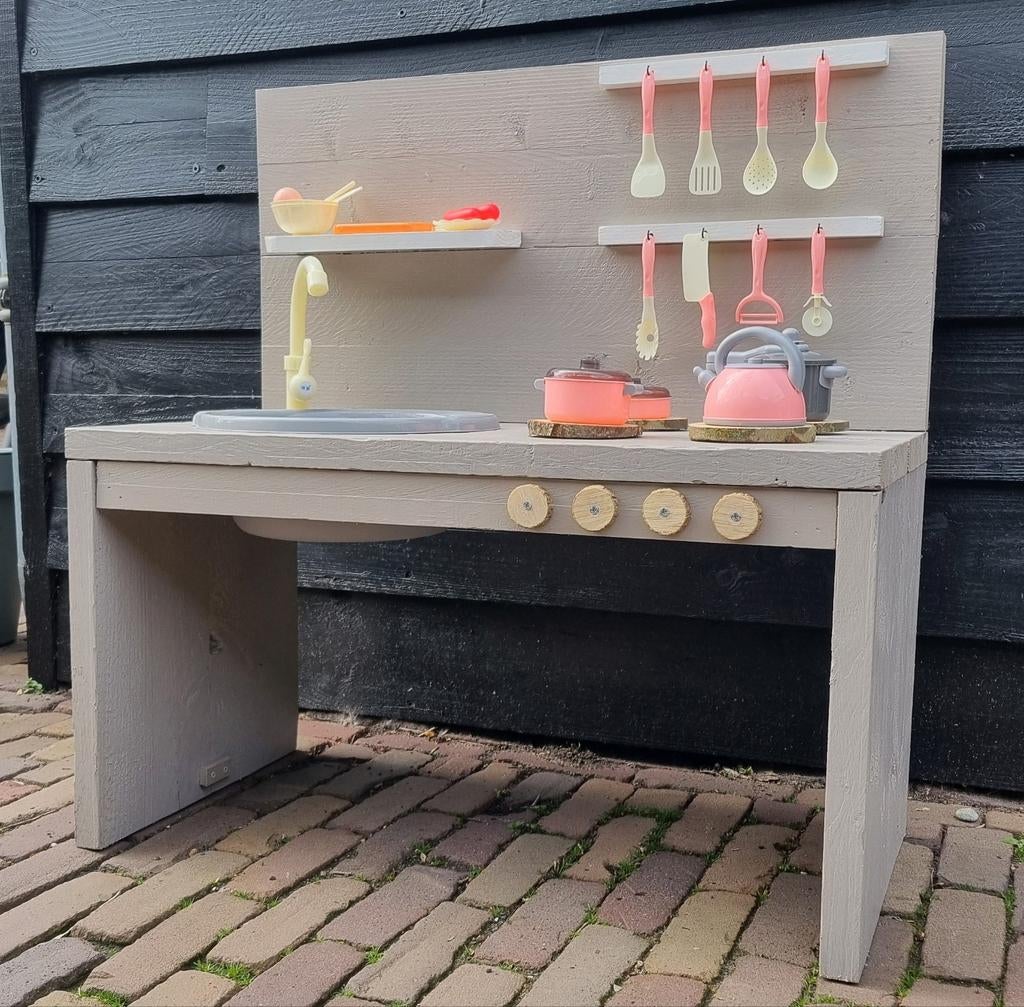 Steigerhouten buitenkeuken voor kinderen(zelfsamentestellen), Ophalen, Nieuw, Hout, Speelkeuken