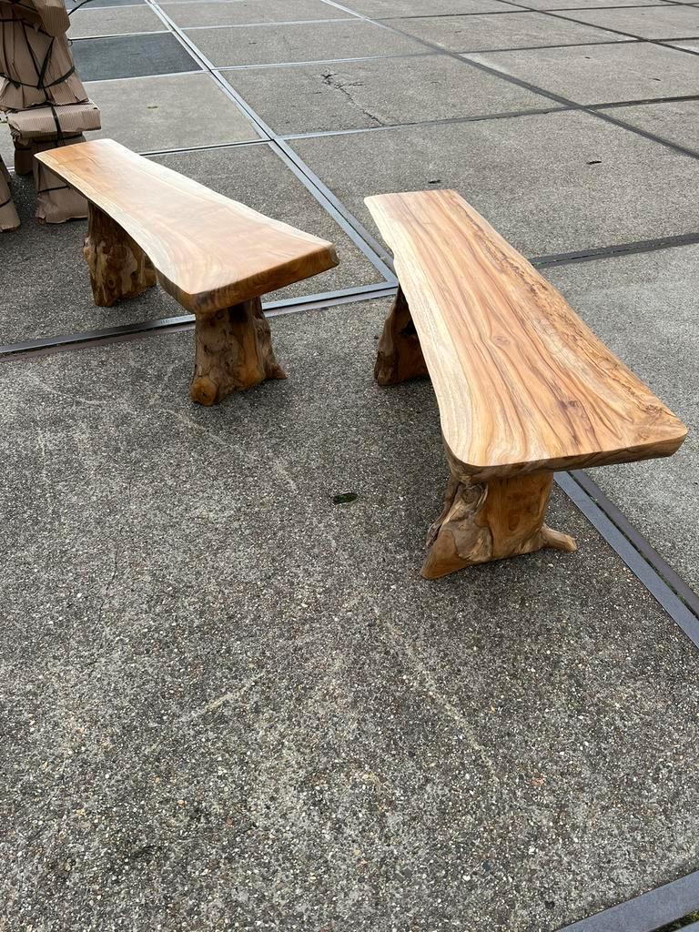 Boomstam banken 120 cm, Tuin en Terras, Picknicktafels, -, -, Nieuw, Ophalen of Verzenden