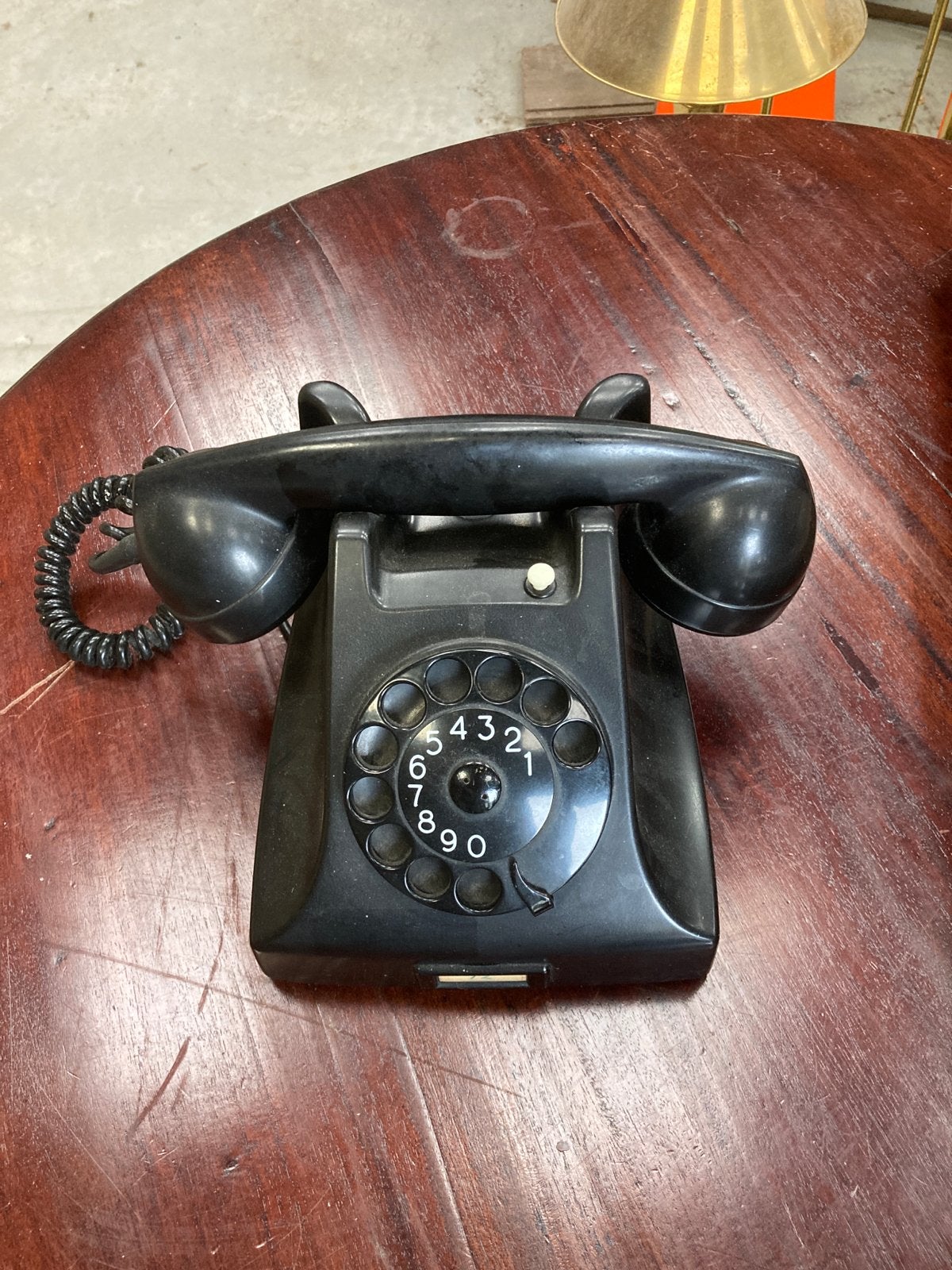 Vintage Zwarte Telefoon met Draaischijf - Retro Design, Ophalen of Verzenden, Gebruikt
