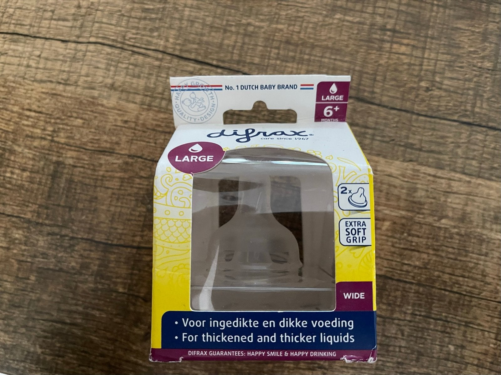 Difrax Speen Large 6+ maanden voor ingedikte voeding, Ophalen of Verzenden, Nieuw, Speen, Difrax