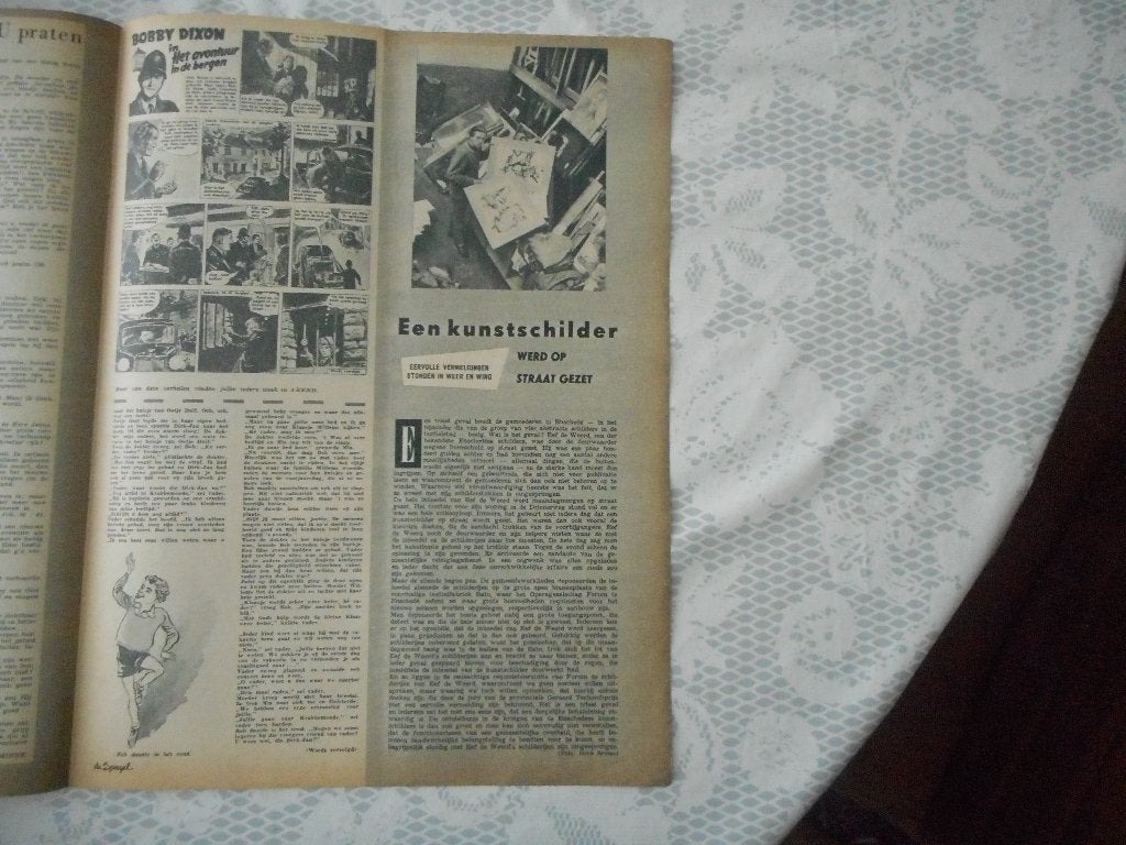 Enschede. Eef de Weerd. Kunstschilder. Op straat. 1960., Ophalen of Verzenden, 1960 tot 1980, Nederland, Knipsel(s)