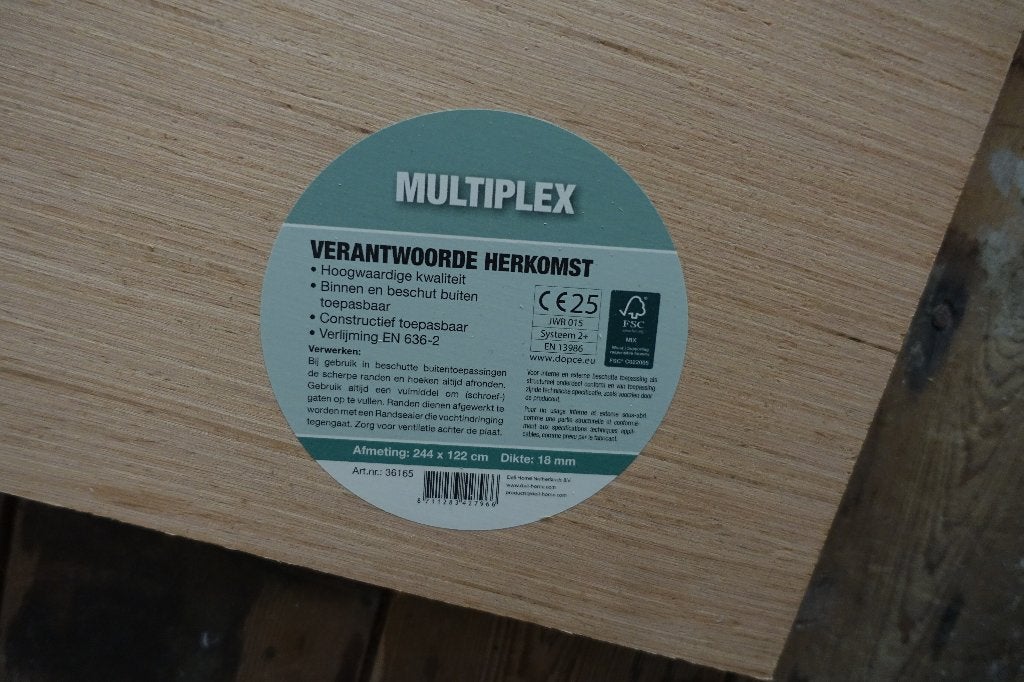 Multiplex hardhout, Ophalen, Zo goed als nieuw, Multiplex, Minder dan 20 mm