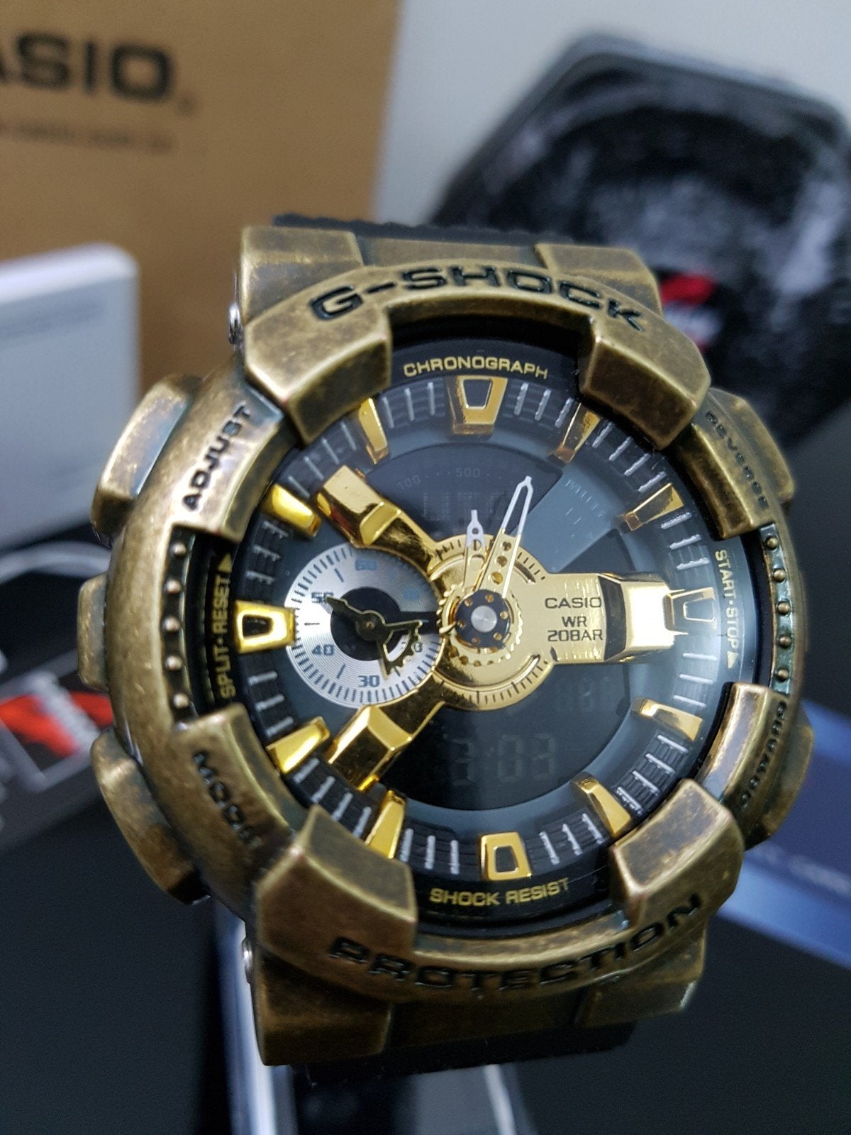 G-Shock GM-110VG-1A9DR, Ophalen of Verzenden, Nieuw, Zwart, Casio G-Shock