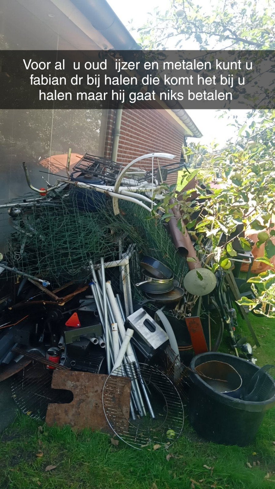 oudijzer en metalen  gratis kom ik het halen, Ophalen of Verzenden