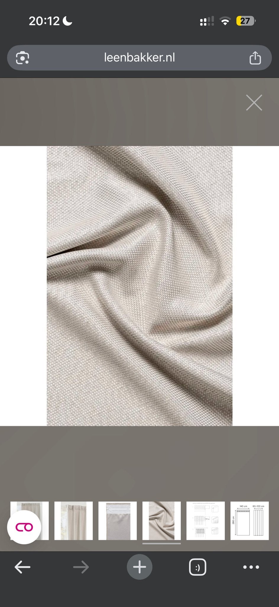4x Beige Verduisterende Gordijnen 140x280 (inkortbaar), Gebruikt, Verduisterend, Beige, Ophalen of Verzenden
