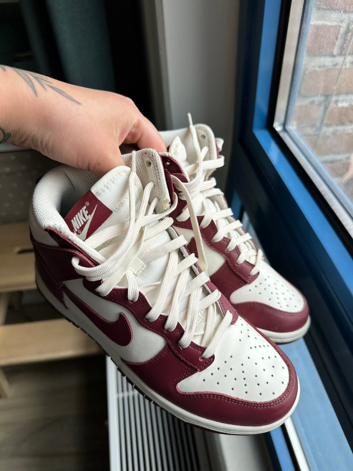 Nike dunk high sail team ivory, Nieuw, Ophalen of Verzenden, Sneakers of Gympen, Rood