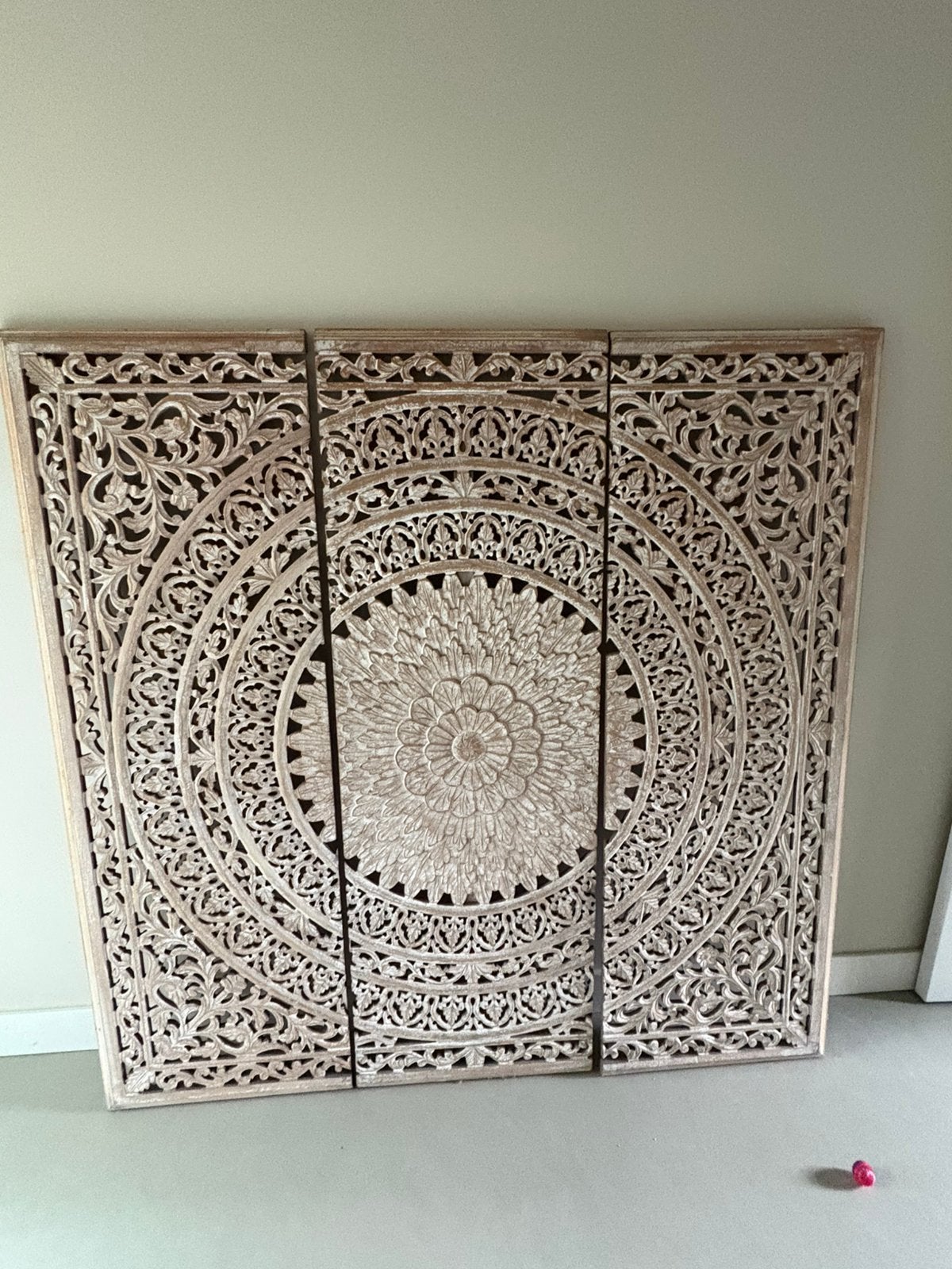 Houtsnijwerk hoofdbord of wandpaneel handgemaakt uit bali, Antiek en Kunst, Ophalen