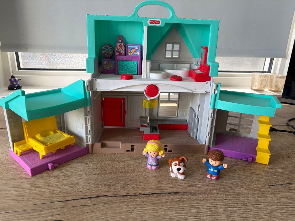 Interactief Huis met Geluid, Poppetjes en Hond, Kinderen en Baby's, Speelgoed | Fisher-Price, Ophalen, Gebruikt, Speelset, Met licht