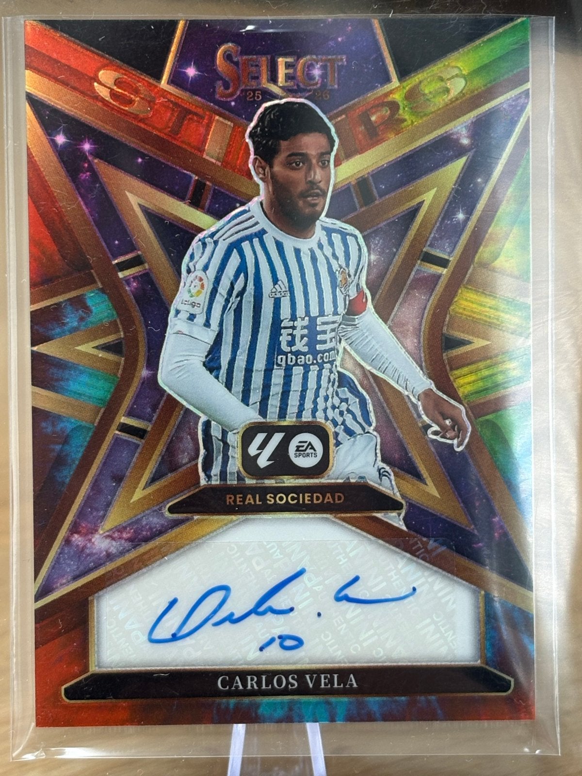 Carlos Vela Real Sociedad gesigneerde kaart 19/25, Ophalen, Zo goed als nieuw, Buitenlandse clubs, Spelerskaart