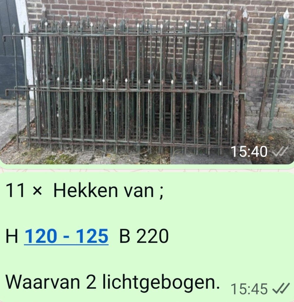 Diverse ijzeren smeedijzeren hekwerk, Ophalen, Gebruikt, IJzer, Spijlenhekwerk