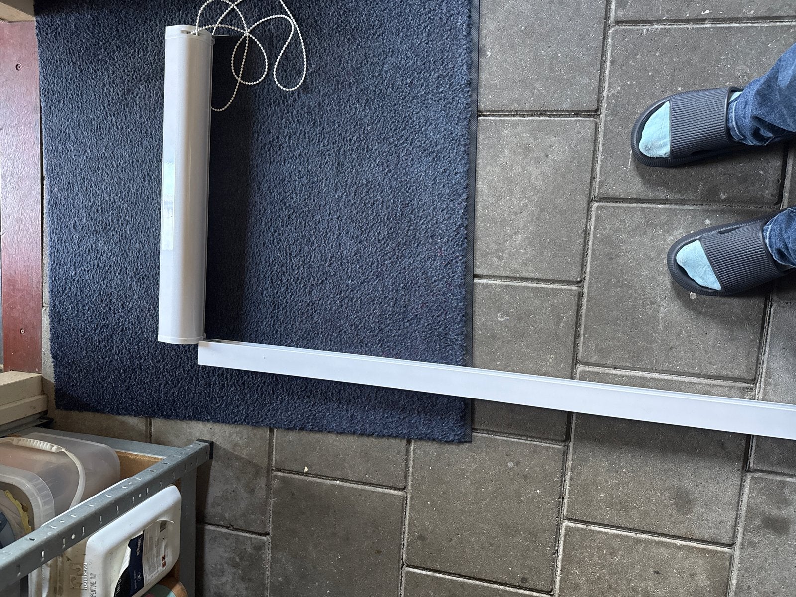Verduisterend rolgordijn in cassette met rails 62x160cm, Gebruikt, Ophalen of Verzenden, Rolgordijn, 62 cm