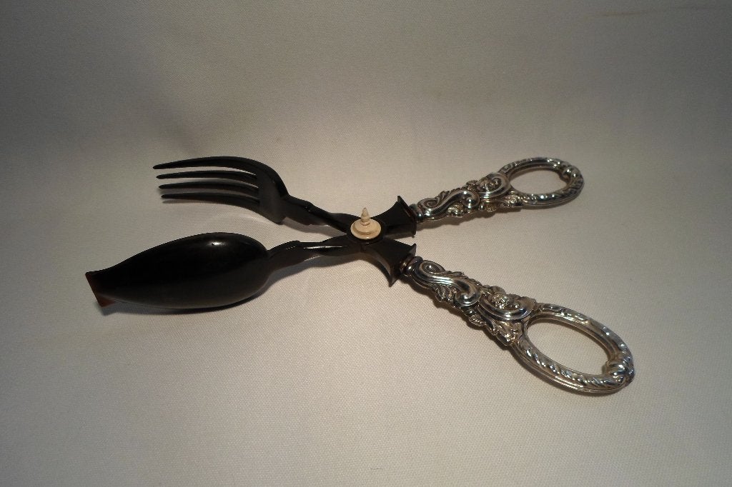 Salade Tang Zilver Hoorn Antiek, Ophalen of Verzenden, Zilver